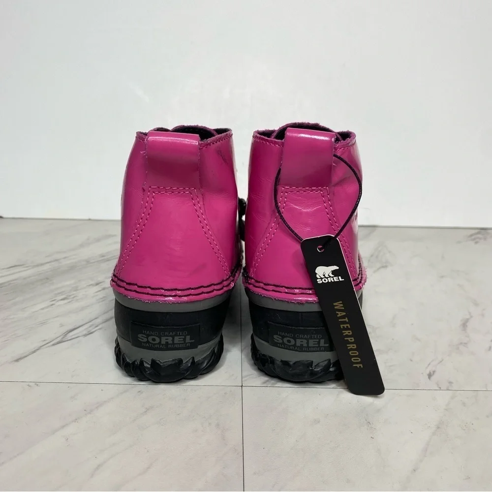 New! Sorel Out And About Kids Pink Black Snow Duck Boot 4